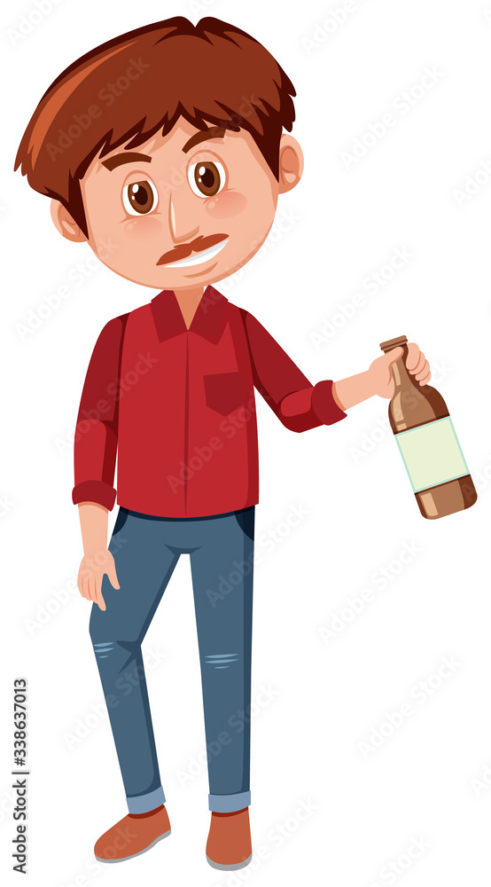 Man drinking alcohol on white background Man drinking alcohol on white background
