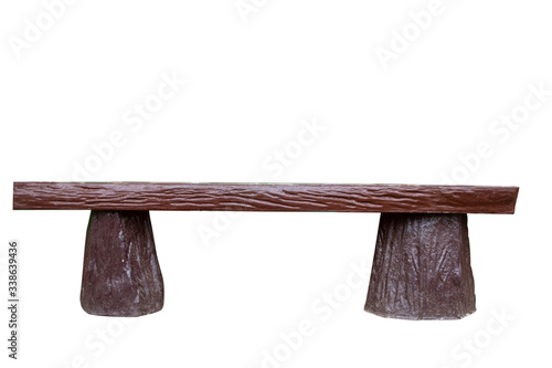 Concrete Bench isolated on White Background with Clipping Path