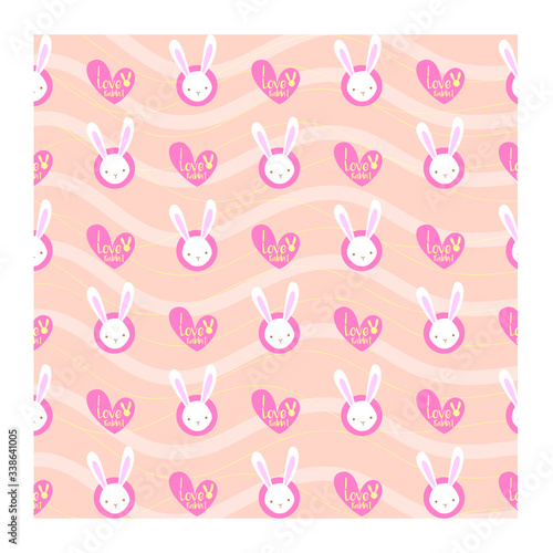 seamless pattern with pink cats
