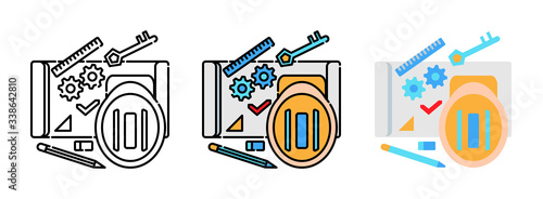Workplace icon set isolated on white background for web design ,Service concept