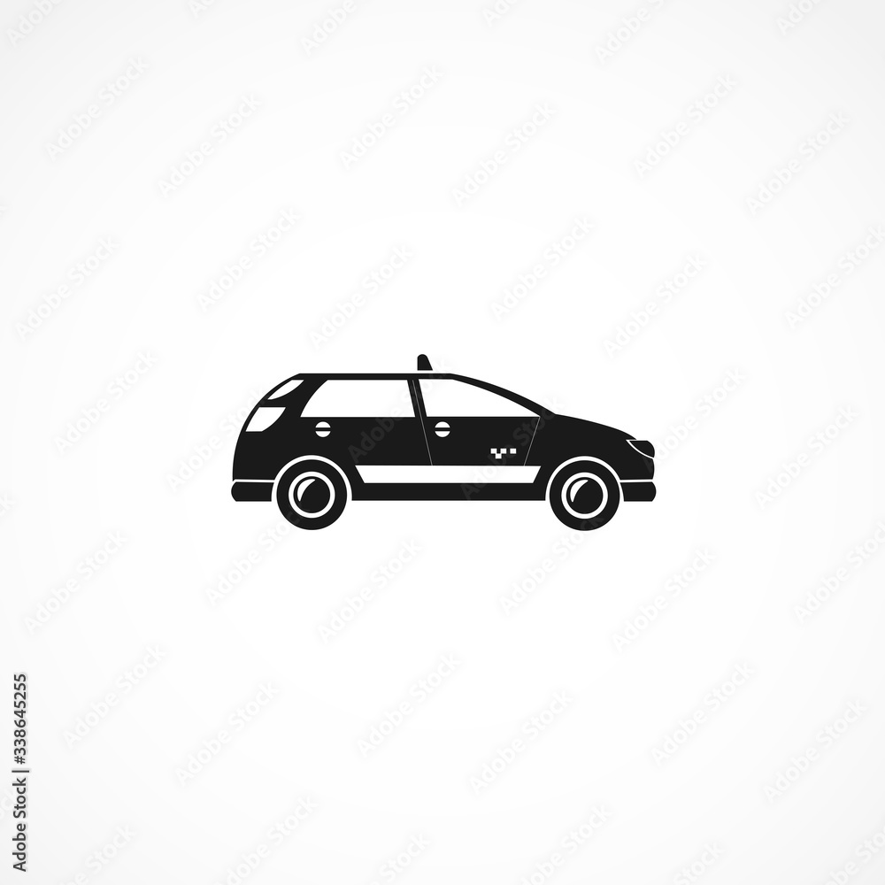 taxi car icon. isolated on white