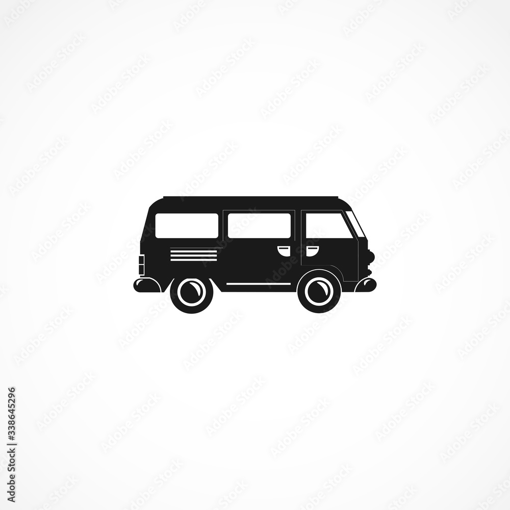 mini van icon. isolated on white