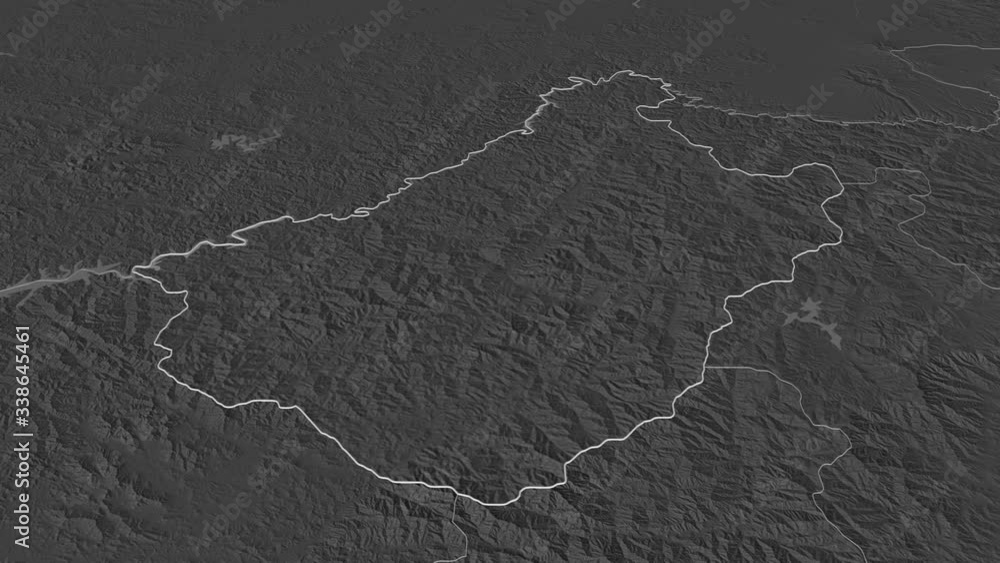 Chagang-do, province with its capital, zoomed and extruded on the bilevel map of North-Korea in the conformal Stereographic projection. Animation 3D Chagang-do, province with its capital, zoomed and extruded on the bilevel map of North-Korea in the conformal Stereographic projection. Animation 3D