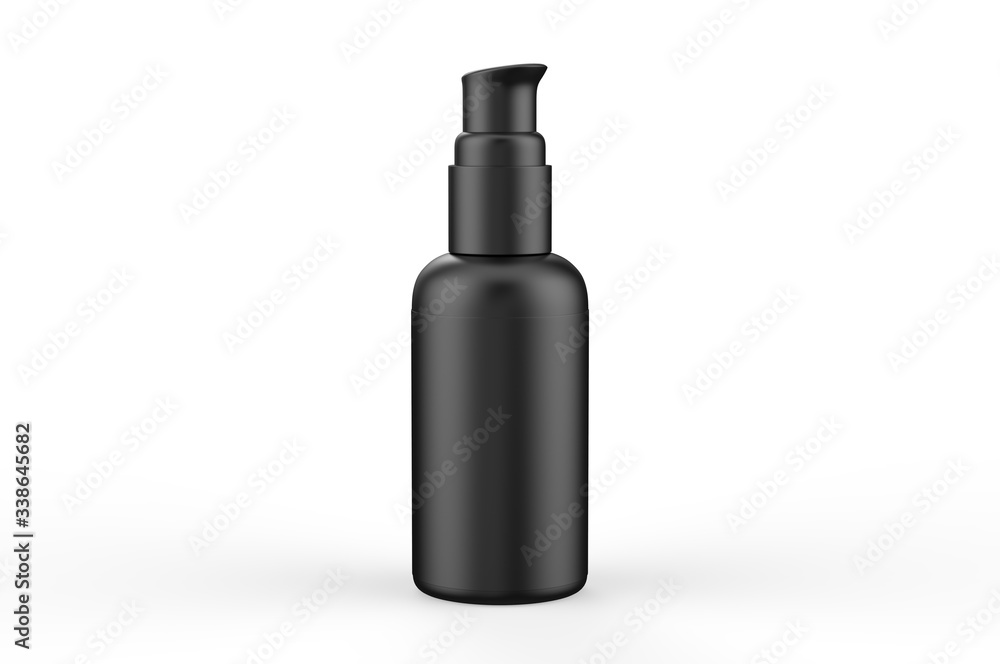 Blank cosmetic container bottle with pump for branding and mock up, 3d render illustration. Blank cosmetic container bottle with pump for branding and mock up, 3d render illustration.
