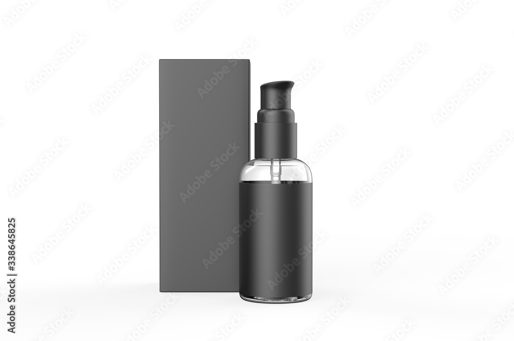 Blank cosmetic container bottle with pump for branding and mock up, 3d render illustration. Blank cosmetic container bottle with pump for branding and mock up, 3d render illustration.