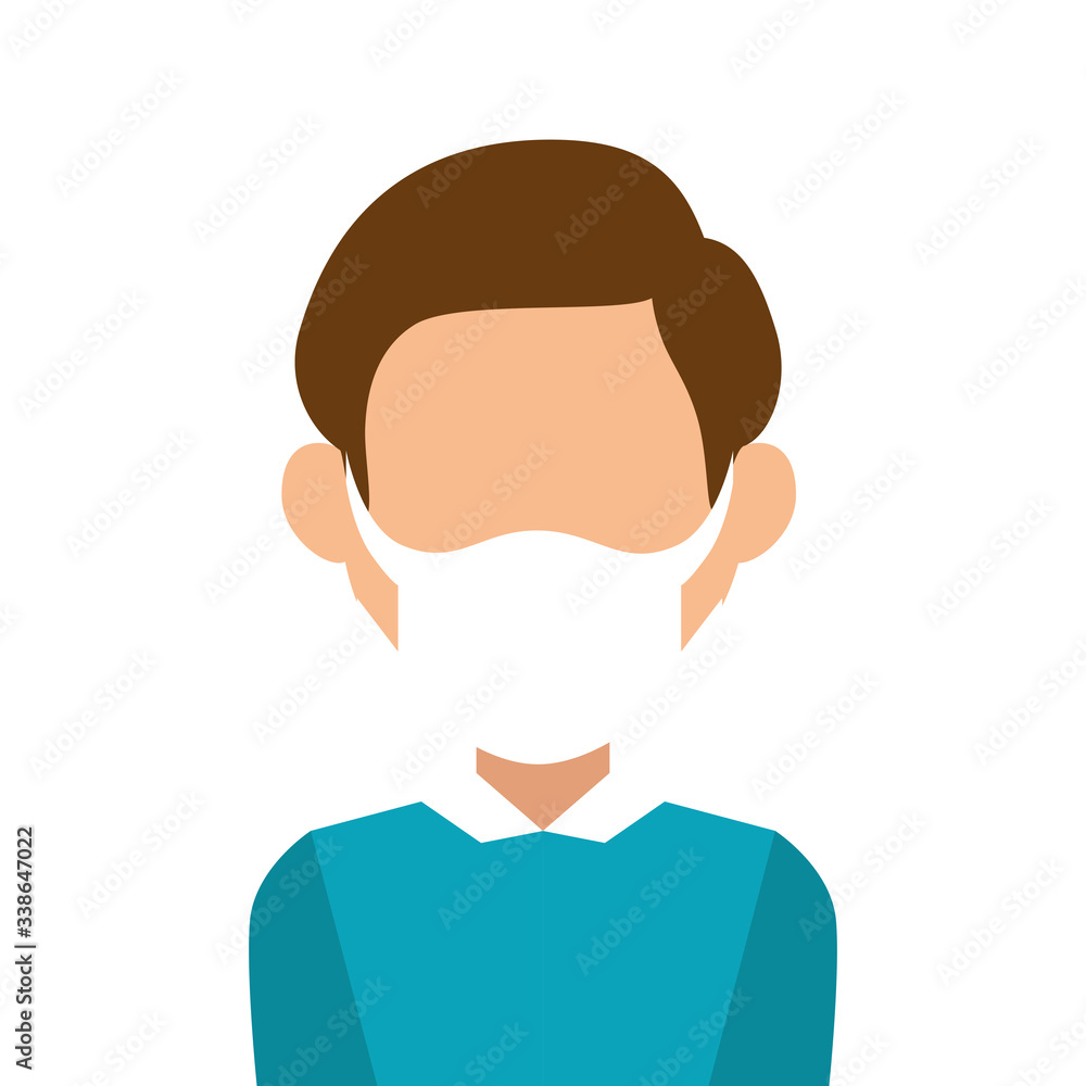 young man with face mask isolated icon vector illustration design young man with face mask isolated icon vector illustration design