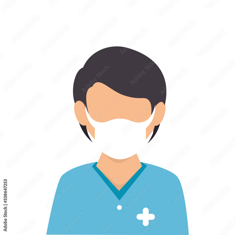 male paramedic with face mask avatar isolated icon vector illustration design male paramedic with face mask avatar isolated icon vector illustration design