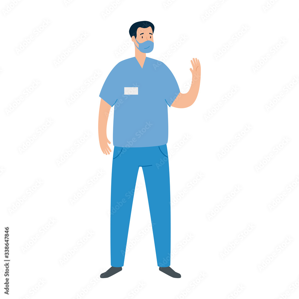 male paramedic with face mask isolated icon vector illustration design male paramedic with face mask isolated icon vector illustration design