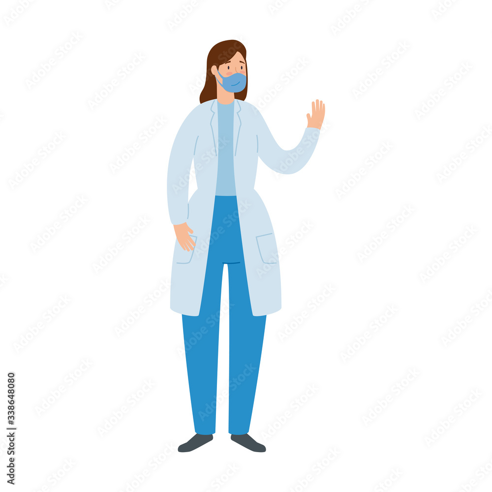 doctor female with face mask isolated icon vector illustration design doctor female with face mask isolated icon vector illustration design