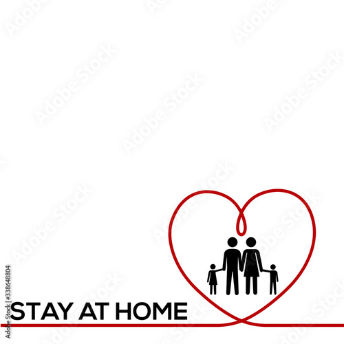Stay at home awareness social media campaign and coronavirus prevention. Vector