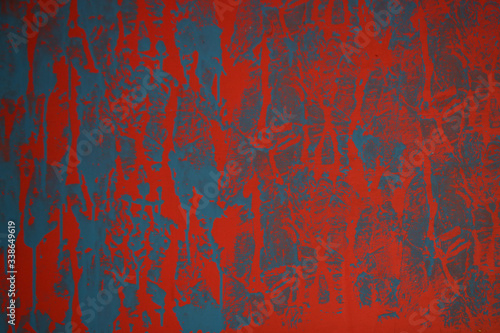 Red and blue textured wall background