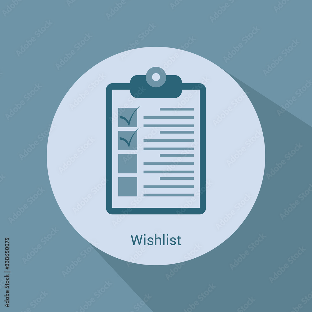 Check list clipboard. Illustration in flat style Check list clipboard. Illustration in flat style