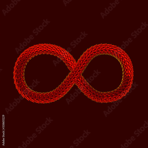 3d render 3d illustration of dragon skin infinity sign
