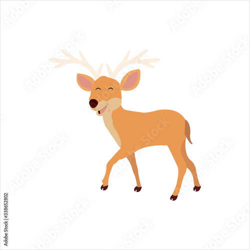 Christmas animal cartoon deer clip art illustration