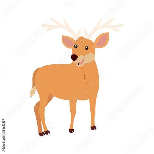 Christmas animal cartoon deer clip art illustration