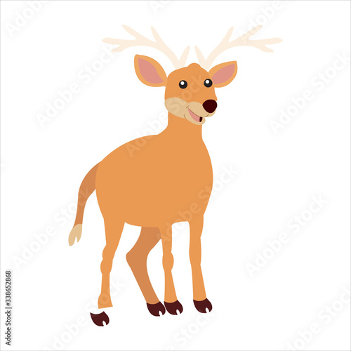 Christmas animal cartoon deer clip art illustration