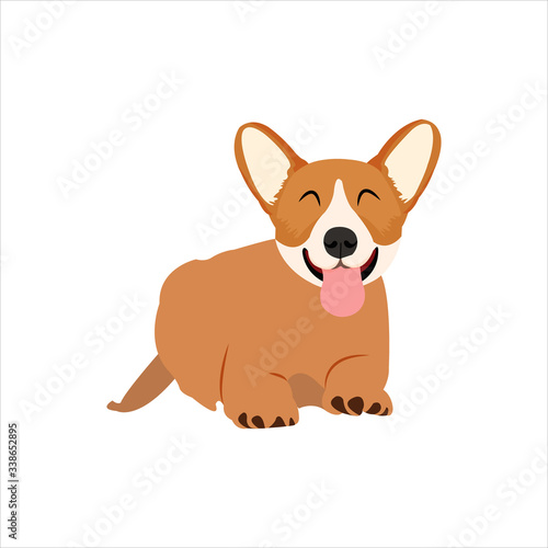 Funny dog clip art illustration with cartoon style