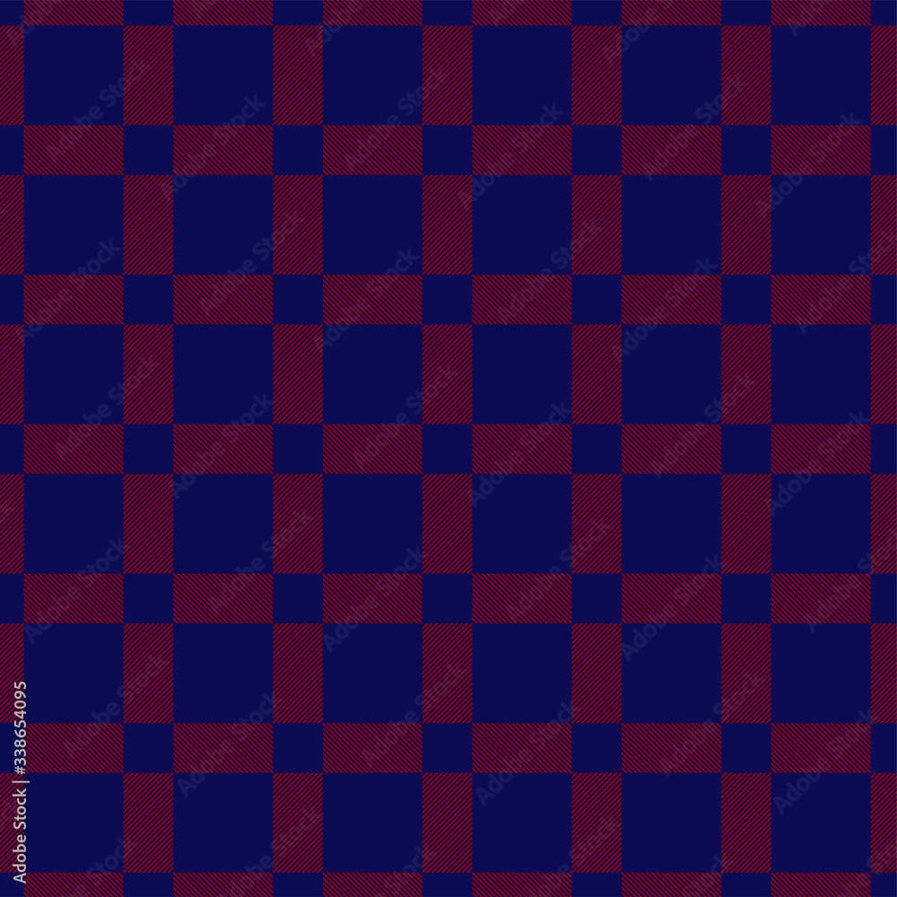 Fototapeta premium Tartan Lumberjack Plaid Bue and Red Seamless Pattern
