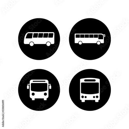 Bus Icons set. Bus vector icon. Public transport symbol.