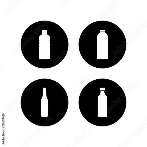 Bottle icons set. Bottle icon in trendy flat design