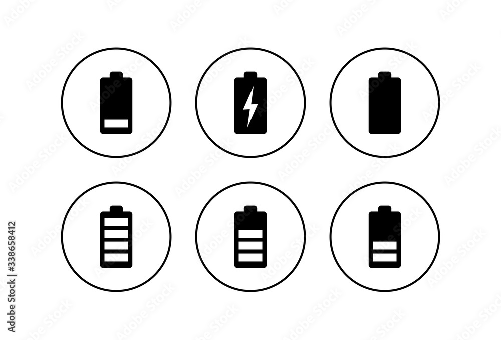 battery icons set. Battery vector icon battery icons set. Battery vector icon