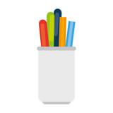 pencils in cup isolated icon vector illustration design