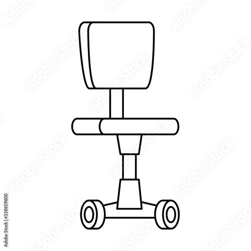 chair office with wheels isolated icon vector illustration design