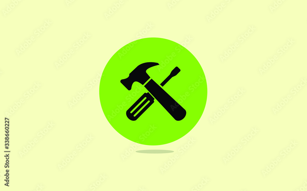 Hammer, Screwdriver logo, Repair maintenance Tools icon Hammer, Screwdriver logo, Repair maintenance Tools icon