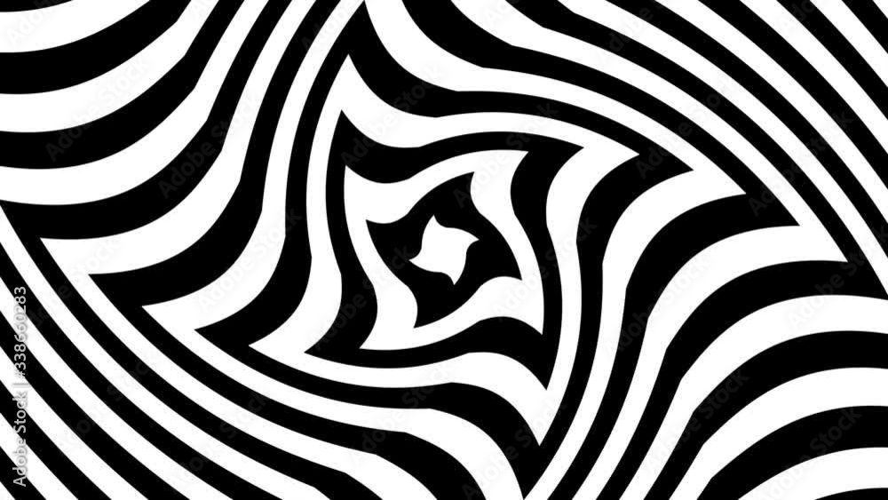 Transforming black and white abstract background. Psychedelic wavy animated abstract curved shapes. Looping footage. Transforming black and white abstract background. Psychedelic wavy animated abstract curved shapes. Looping footage.