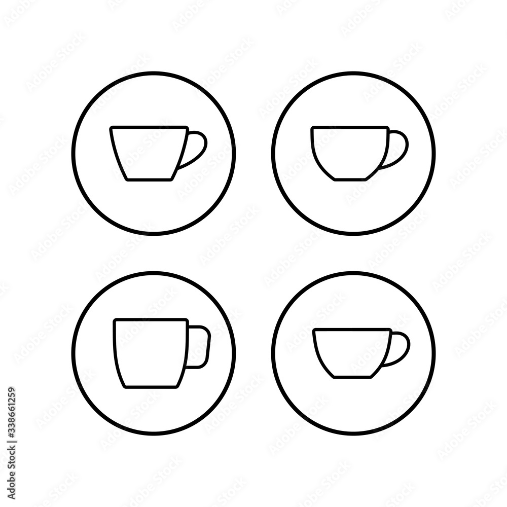 Cup of coffee icons set. Coffee cup icon. Coffee vector icon. Tea Cup of coffee icons set. Coffee cup icon. Coffee vector icon. Tea