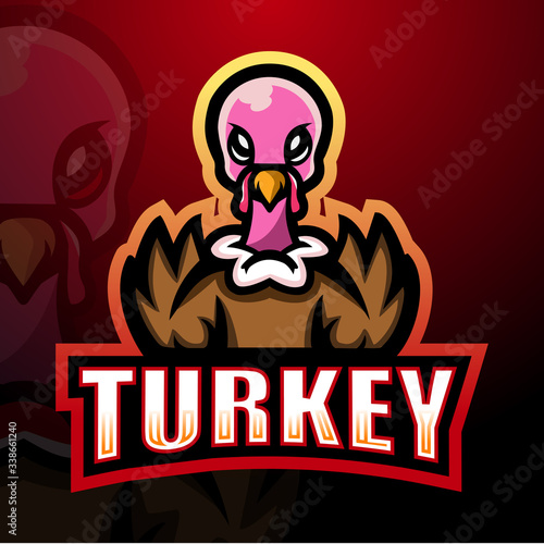 Turkey mascot esport logo design