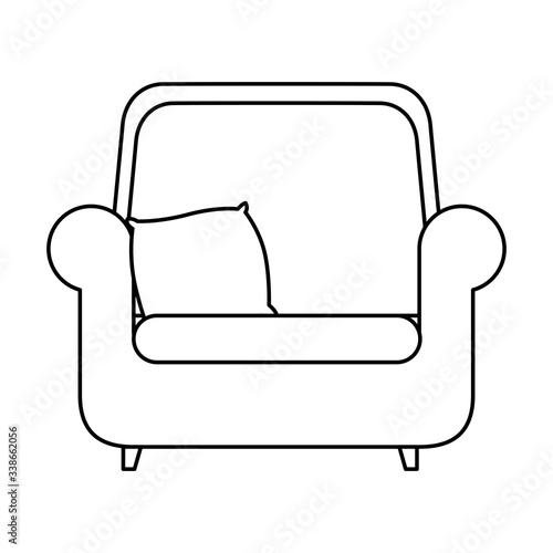 comfortable couch with cushion isolated icon vector illustration design