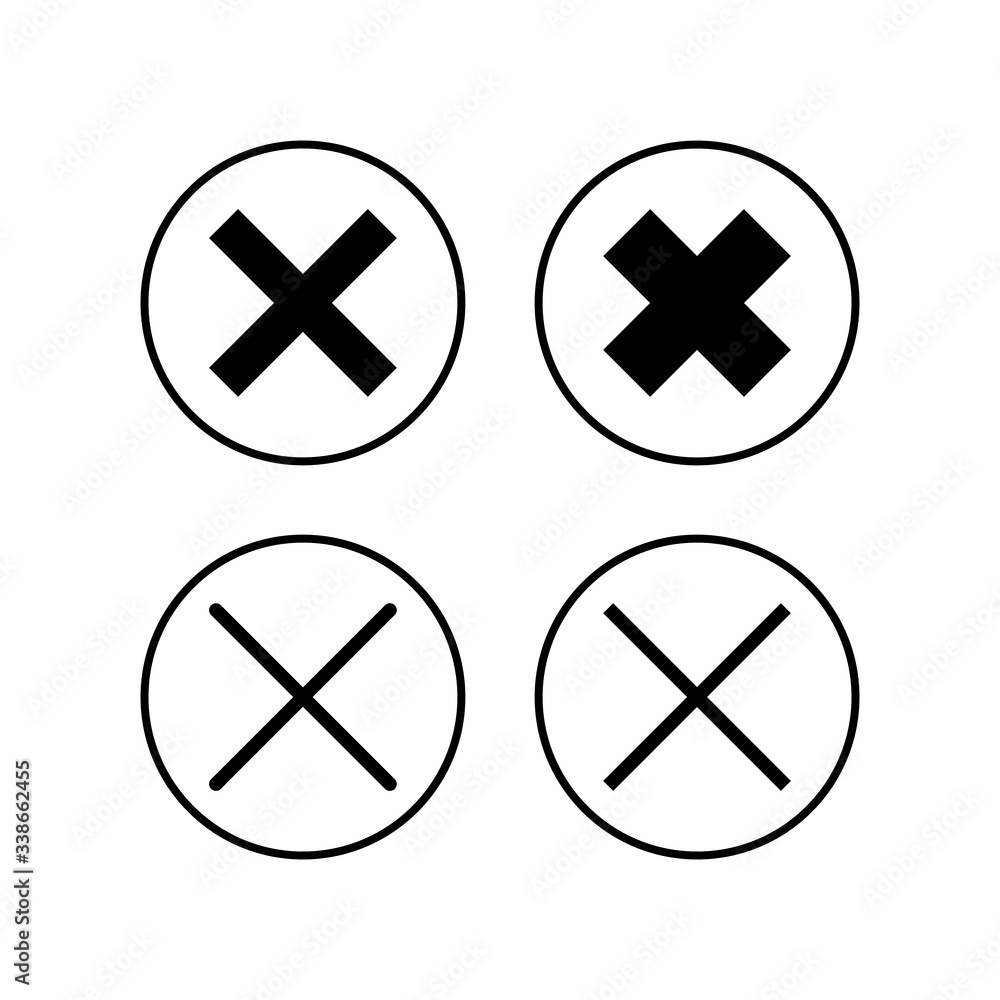 Fototapeta premium Close icons set. Delete icon. remove, cancel, exit symbol