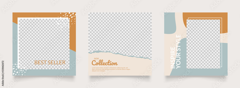 social media post banner for fashion sale promotion. instagram and facebook square frame poster. vector illustration