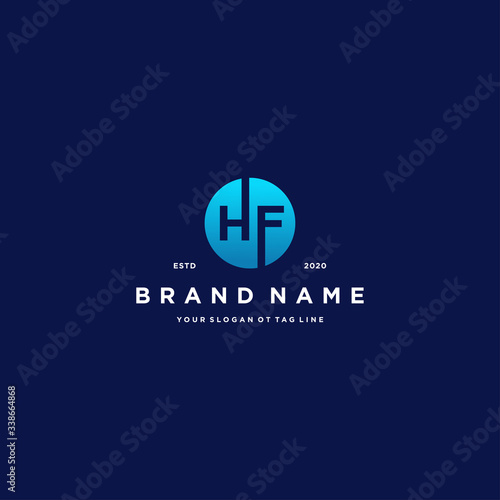 letter HF logo design vector