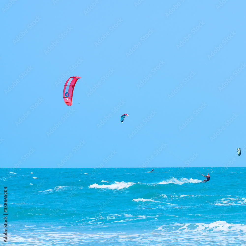 Kitesurfing Thailand Hua hin on a Sunny day Kitesurfing Thailand Hua hin on a Sunny day