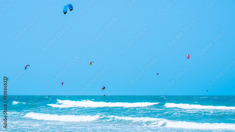 Kitesurfing Thailand Hua hin on a Sunny day Kitesurfing Thailand Hua hin on a Sunny day