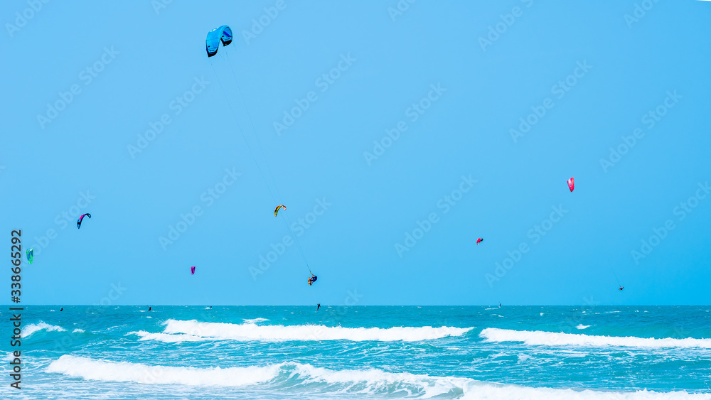 Kitesurfing Thailand Hua hin on a Sunny day Kitesurfing Thailand Hua hin on a Sunny day