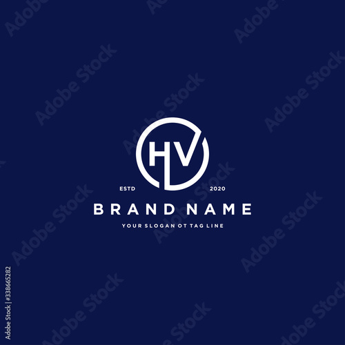 letter HV logo design vector photo