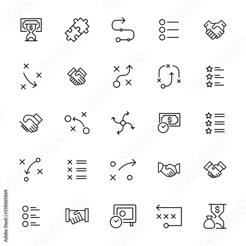 Simple set of agile modern thin line icons