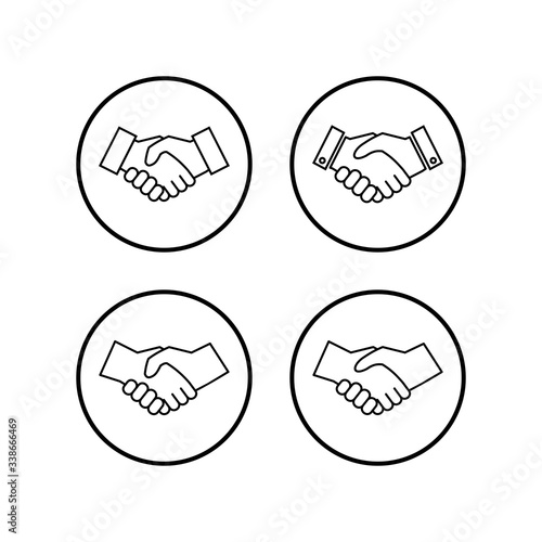 Handshake icons set. Business handshake. contract agreement. Trust icon vector. Deal. Done. partnership icon