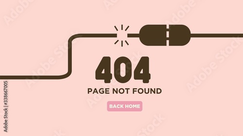 Broken Cable Internet Connection 404 Error Warning Page for Website Development 4K size Background
