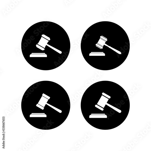 Gavel icons set. Hammer icon vector. Judge Gavel Auction Icon Vector. Bid
