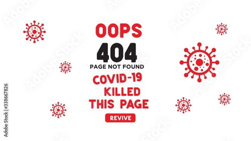 Corona Virus Attack 404 Error Warning Page for Website Development 4K size Background