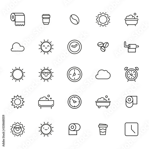 Icon set of morning.