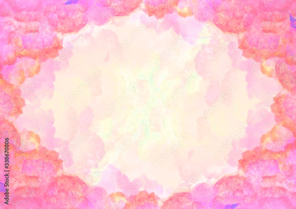 水彩の背景素材　レトロ　絵の具　ピンク