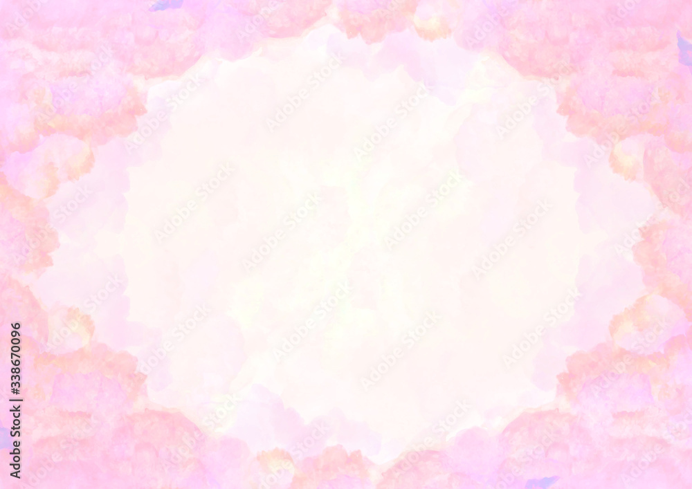水彩の背景素材　レトロ　絵の具　ピンク