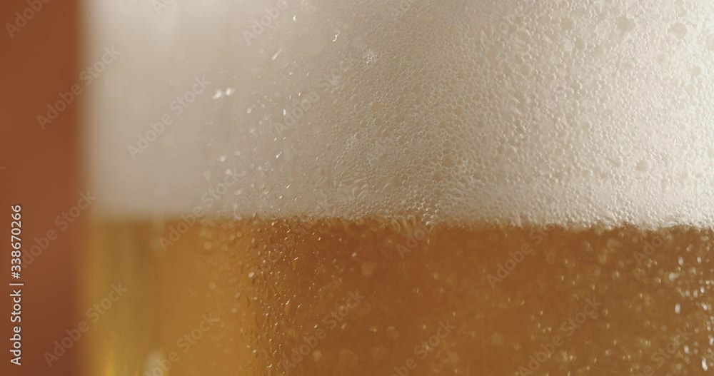 Cold beer in a close up in 4K.