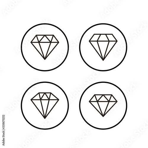 Diamond icons set. Diamond vector icon. Gemstone symbol