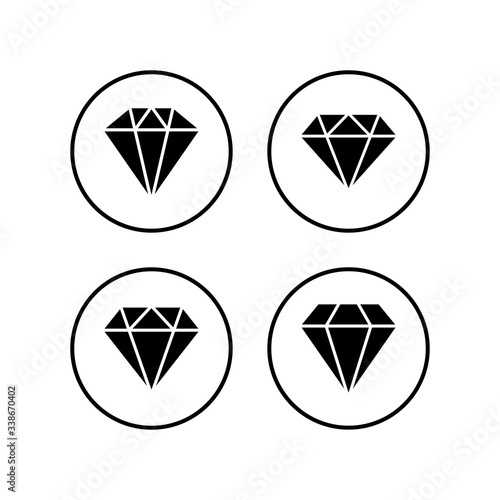 Diamond icons set. Diamond vector icon. Gemstone symbol